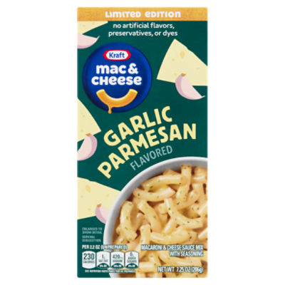 Kraft Mac & Cheese Garlic Parmesan Flavored Macaroni & Cheese Sauce Mix with Seasoning, 7.25 oz, 7.25 Ounce