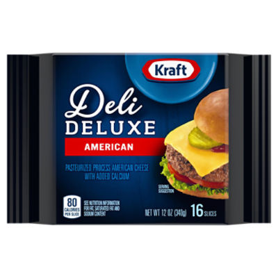 Kraft Kraft Deli Deluxe American Cheese Slices, 16 ct Pack, 12 Ounce 