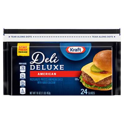 Kraft Deli Deluxe American Cheese Slices, 24 count, 16 oz