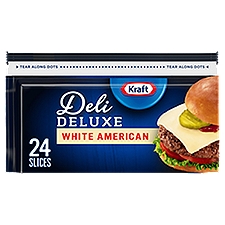 Kraft Deli Deluxe White American, Cheese Slices, 16 Ounce