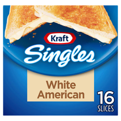 Kraft Singles White American Prepared Cheese Slices, 16 count, 12 oz, 12 Ounce
