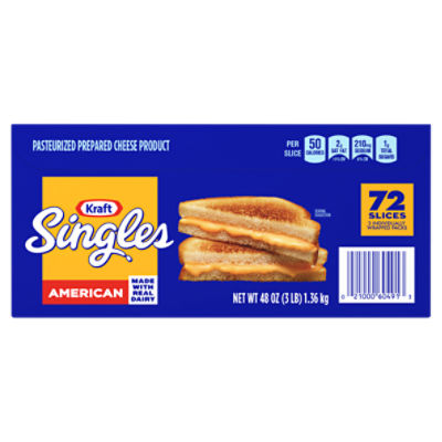 Kraft Singles American Cheese Slices, 72 count, 48 oz, 48 Ounce