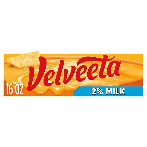 Velveeta 2% Milk Cheese, 16 oz
Facts per Serving
This Product: 3g Fat
Regular Velveeta: 4g Fat
Cheddar Cheese: 9g Fat