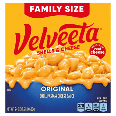 Velveeta Shells & Cheese Original Shell Pasta & Cheese Sauce Value Size, 24 oz Box, 24 Ounce