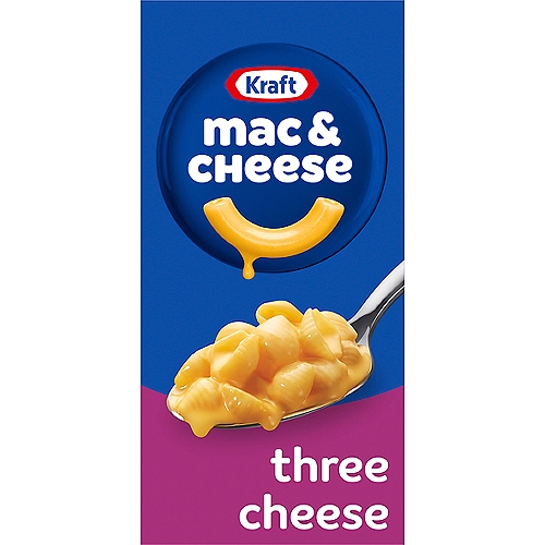 Kraft Mac & Cheese Three Cheese Pasta Shells, 7.25 oz