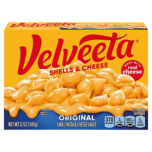 Velveeta Original Shells & Cheese, 12 oz
Shell Pasta & Cheese Sauce