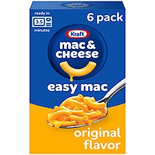 Kraft Mac & Cheese Easy Mac Original Flavor Macaroni & Cheese Sauce Mix, 6 count, 12.9 oz