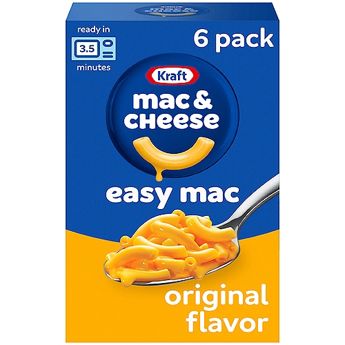 Kraft Mac & Cheese Easy Mac Original Flavor Macaroni & Cheese Sauce Mix, 6 count, 12.9 oz