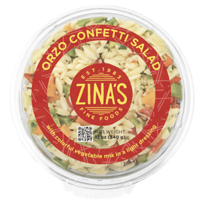 Zina's Fine Foods Orzo Confetti Salad, 12 oz