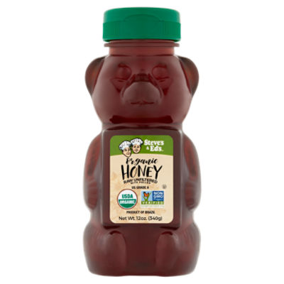 Steve's & Ed's Raw Unfiltered Organic Honey, 12 oz, 12 Ounce