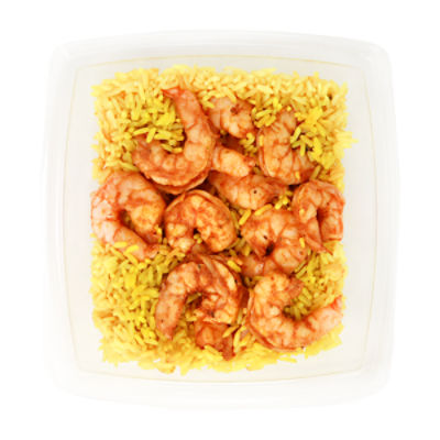 Fresh Made Cajun Shrimp over Yellow Rice