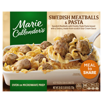 Marie Callender's Swedish Meatballs & Pasta, Meal to Share, Frozen Meal, 26 oz.