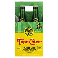 Topo Chico Mineral Water Twist of Lime Glass Bottles, 12 fl oz, 4 Pack