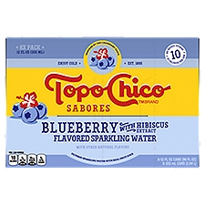 Topo Chico Blueberry with Hibiscus Extract Flavored Sparkling Water, 12 fl oz, 8 count, 96 Fluid ounce