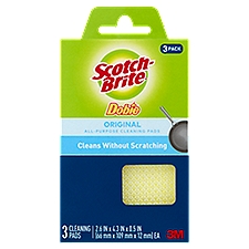 Scotch-Brite Dobie Cleaning Pad, All Purpose, 3 Each