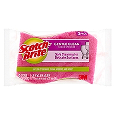 Scotch-Brite® Delicate Care Scrub Sponge, 4.4 in. x 2.6 in. x 0.8 in., 3/Pack