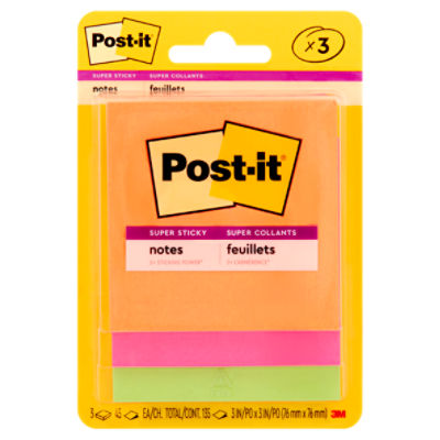 Post-it Super Sticky Notes, 135 count
