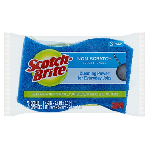 Scotch-Brite Non-Scratch Scrub Sponges, 3 count
Safely cleans all premium cookware including stainless steel, copper & non-stick coatings.