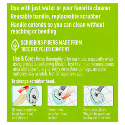 Scotch-Brite® Shower Scrubber, 1 Non-Scratch Scrubber and 1 Handle/Pack