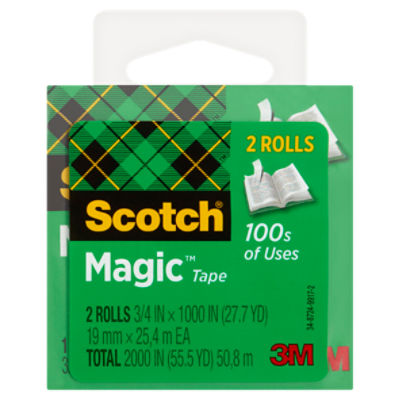 Scotch Permanent Double Sided Tape, 1/2 in x 450 in (12.5 yd)