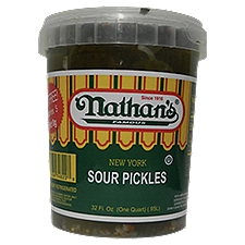 Nathan's NY Kosher Full Garlic Sour Whole, 32 Fluid ounce