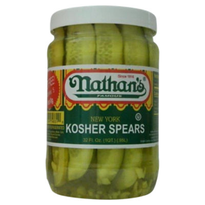 Nathan's Famous New York Kosher Spears, 32 fl oz