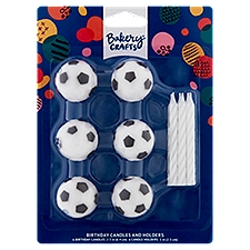 Bakery Crafts Soccer Birthday Candles and Holders