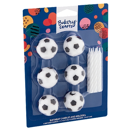 Bakery Crafts Soccer Birthday Candles and Holders