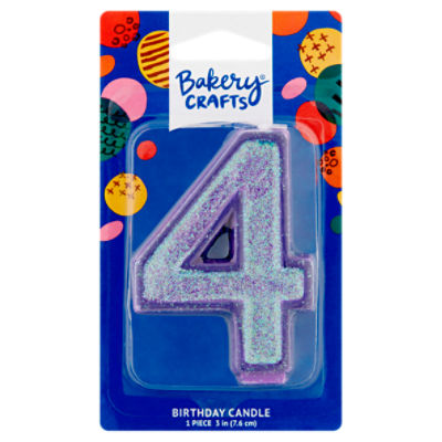 Bakery Crafts 3in 4 Birthday Candle