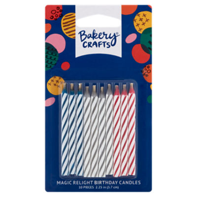 Bakery Crafts 2.25 in Magic Relight Birthday Candles, 10 count