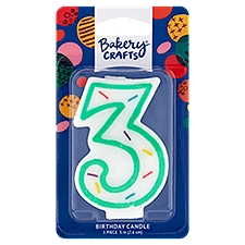 Bakery Crafts 3 in 3 Birthday Candle