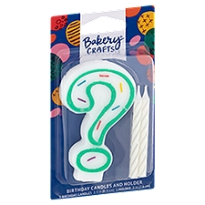 Bakery Crafts 2.5 in Question Mark Birthday Candles and 3 in Holder