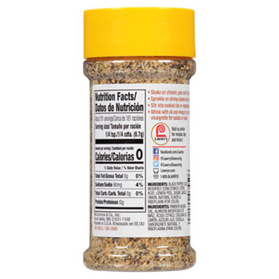 Lawrys Salt Free Lemon & Pepper Seasoning Case