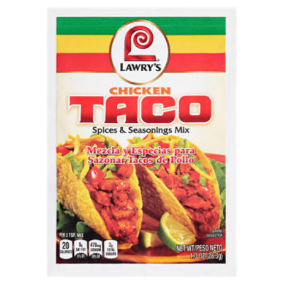 Lawry's Chicken Taco Spices & Seasonings, 1 oz