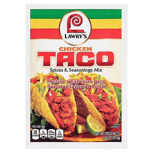 Lawry's Chicken Taco Spices & Seasonings, 1 oz