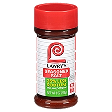 Lawry's 25% Less Sodium Seasoned, Salt, 8 Ounce