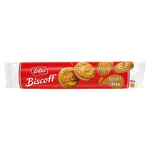 Lotus Biscoff Cream Biscuit, 15 count, 5.29 oz