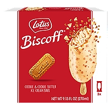 Lotus Biscoff Cookie & Cookie Butter Ice Cream Bars, 3 count, 9.13 fl oz