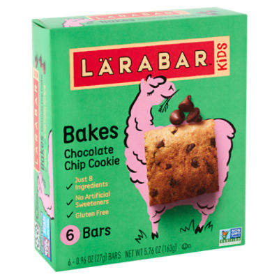 Lärabar Kids Bakes Chocolate Chip Cookie Bars, 0.96 oz, 6 count, 5.76 Ounce