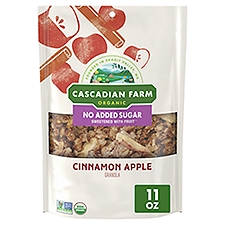 Cascadian Farm No Added Sugar Organic Cinnamon Apple Granola, 11 oz, 11 Ounce