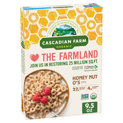 Cascadian Farm Organic Honey Nut O's Cereal, 9.5 oz