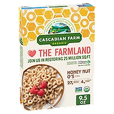 Cascadian Farm Organic Honey Nut O's Cereal, 9.5 Ounce