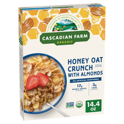 Cascadian Farm Organic Honey Oat Crunch Cereal with Almond, 14.4 oz