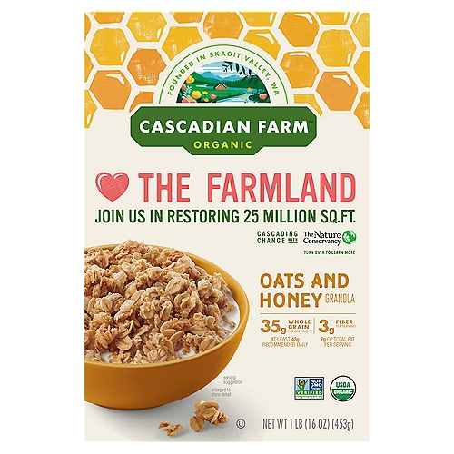 Cascadian Farm Organic Oats and Honey Granola, 1 lb