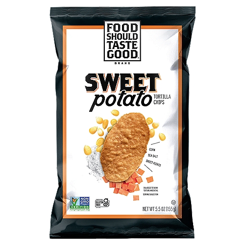 FOOD SHOULD TASTE GOOD Sweet Potato Tortilla Chips, 5.5 oz
17g Whole Grain*
*17g of whole grain per serving. At least 48g recommended daily.