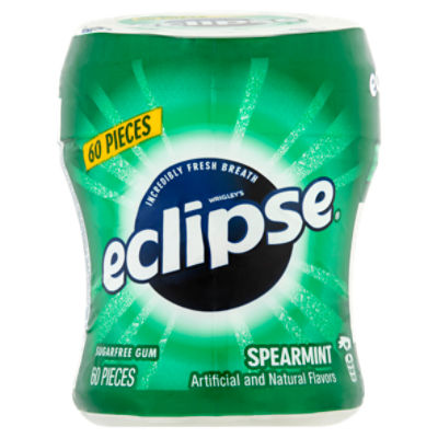 Wrigley's Eclipse Spearmint Sugarfree Gum, 60 count, 60 Ounce