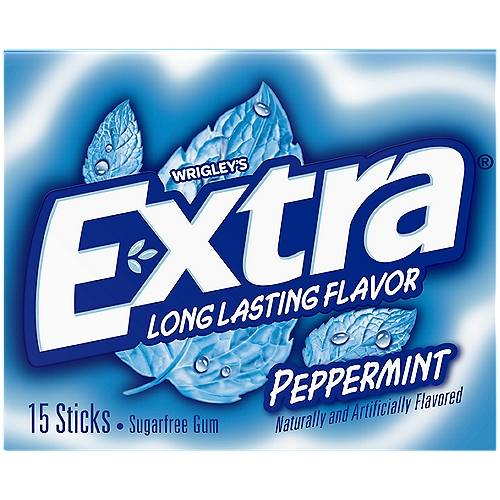 Extra Peppermint Sugarfree Gum - Single Pack, 15 each