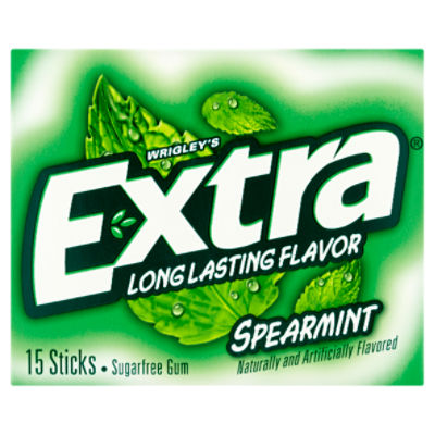 Wrigley's Extra Spearmint Sugarfree Gum, 15 count, 15 Ounce