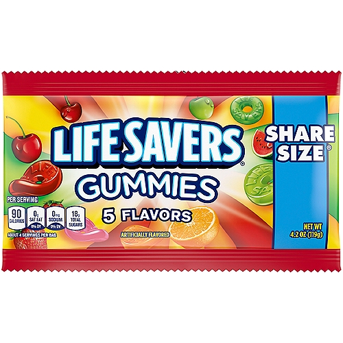 Lifesavers 5 Flavors Gummies Share Size, 4.2 oz