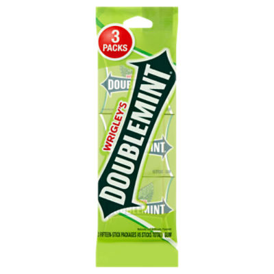 Wrigley's Doublemint Gum, 15 count, 3 packs